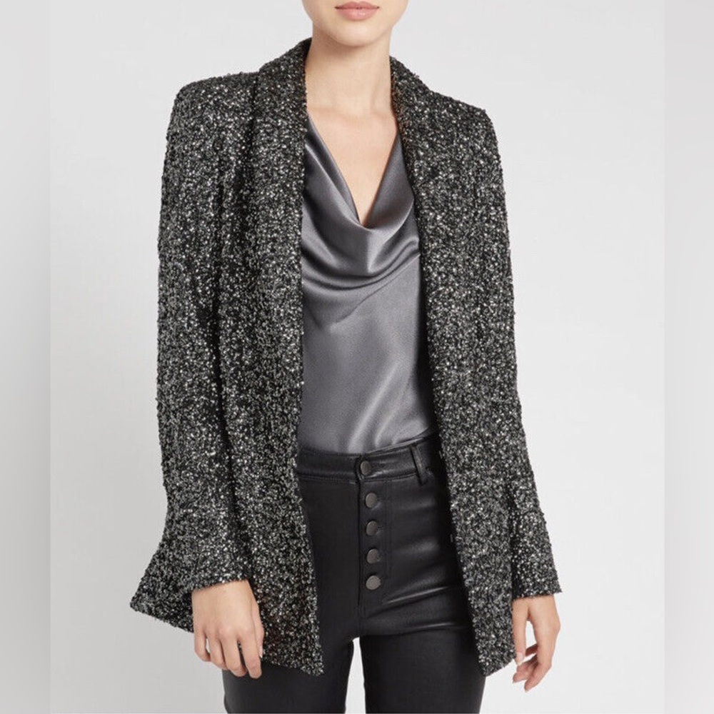 Alice and Olivia Jace Sequin Oversized Blazer Jacket Coat Small NWT